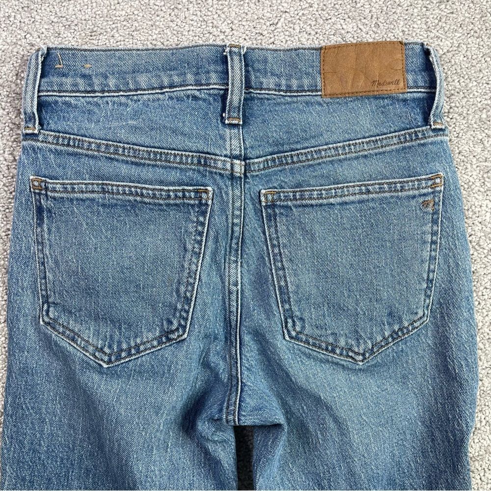 Madewell Perfect Vintage Jeans Women's 23 Blue Straight Mid-Rise Distressed - Picture 4 of 12